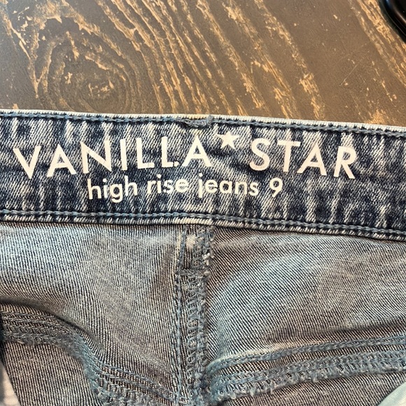Vanilla Star juniors size 9 seamed front high rise split denim jeans - Picture 5 of 13